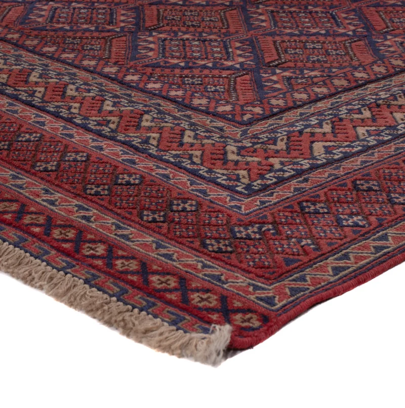 Kelim Afghan Teppich 148x192cm - dunkelrot