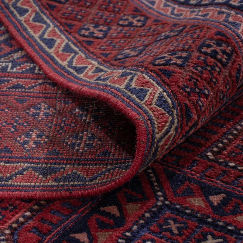 Kelim Afghan Teppich 148x192cm - dunkelrot