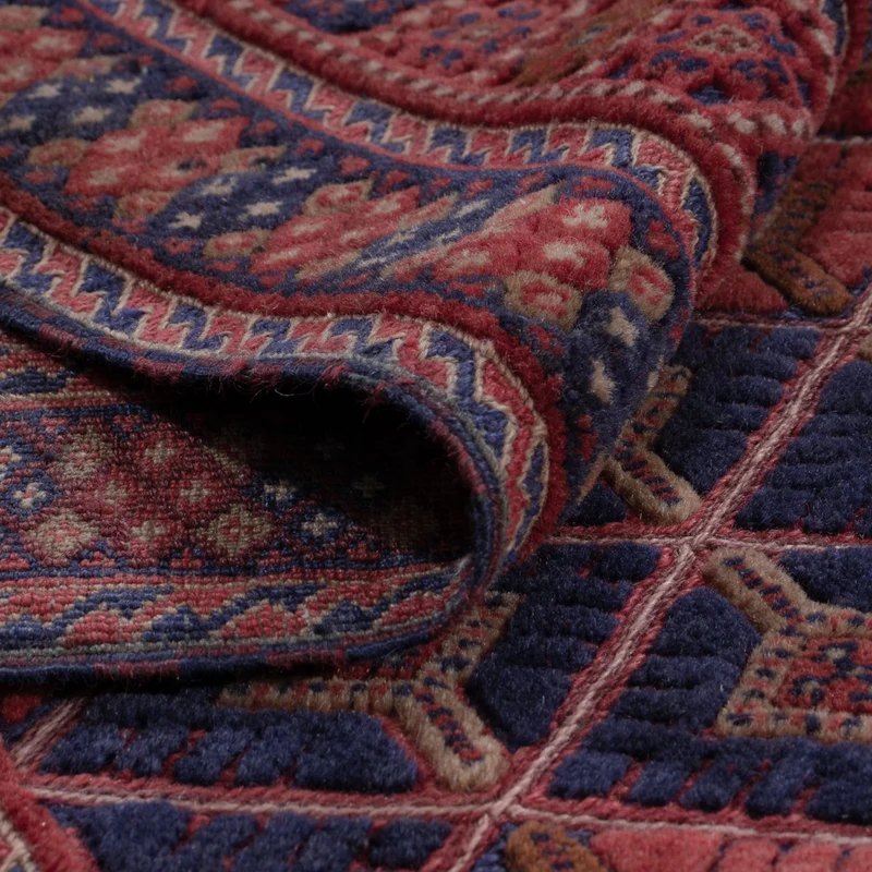 Kelim Afghan Teppich 160x178cm - dunkelrot