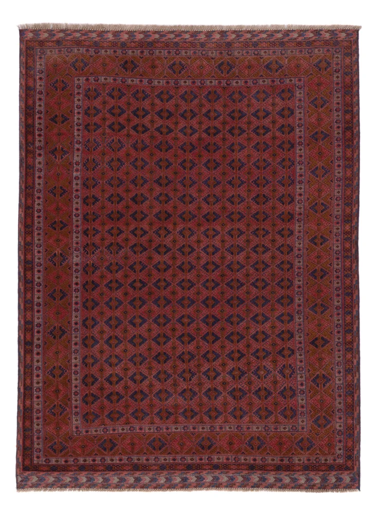 Kelim Afghan Teppich 144x196cm - dunkelrot
