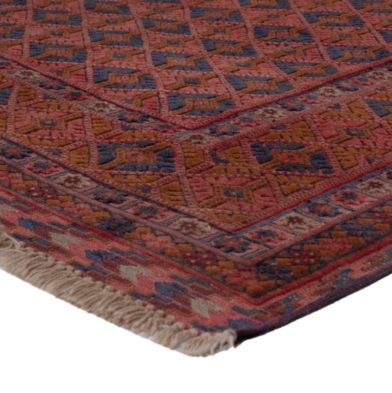 Kelim Afghan Teppich 144x196cm - dunkelrot