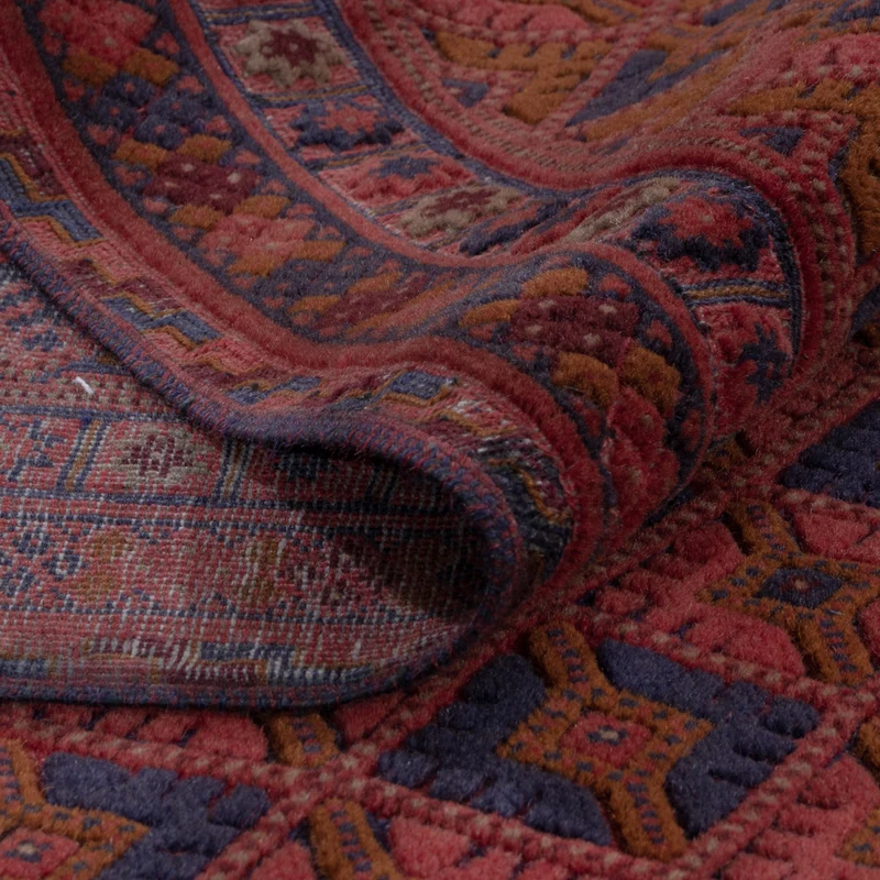 Kelim Afghan Teppich 144x196cm - dunkelrot