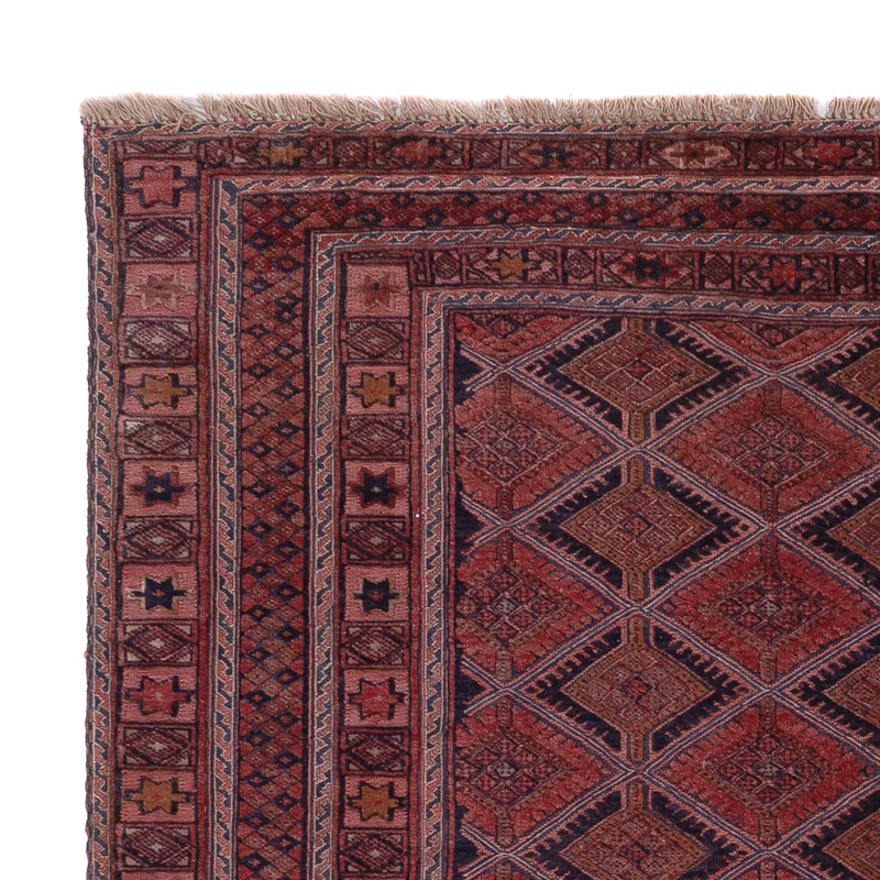 Kelim Afghan Teppich 148x177cm - dunkelrot