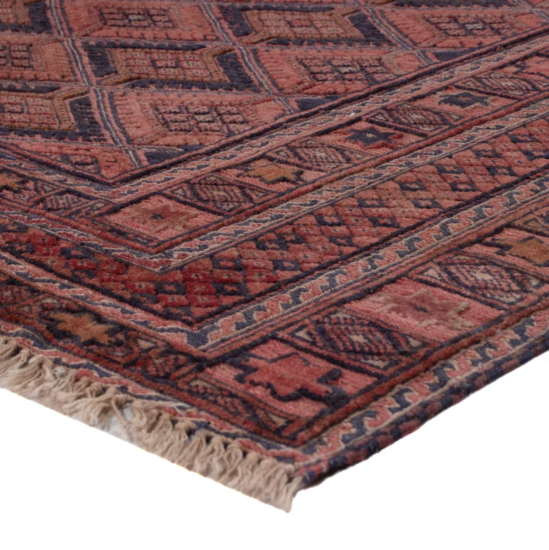 Kelim Afghan Teppich 148x177cm - dunkelrot
