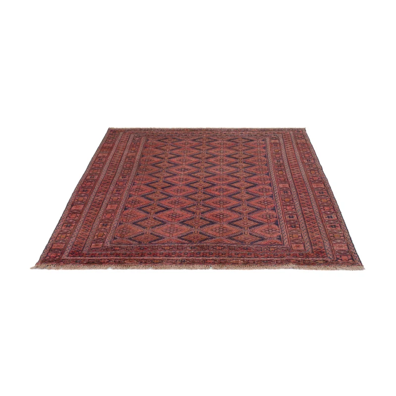 Kelim Afghan Teppich 148x177cm - dunkelrot