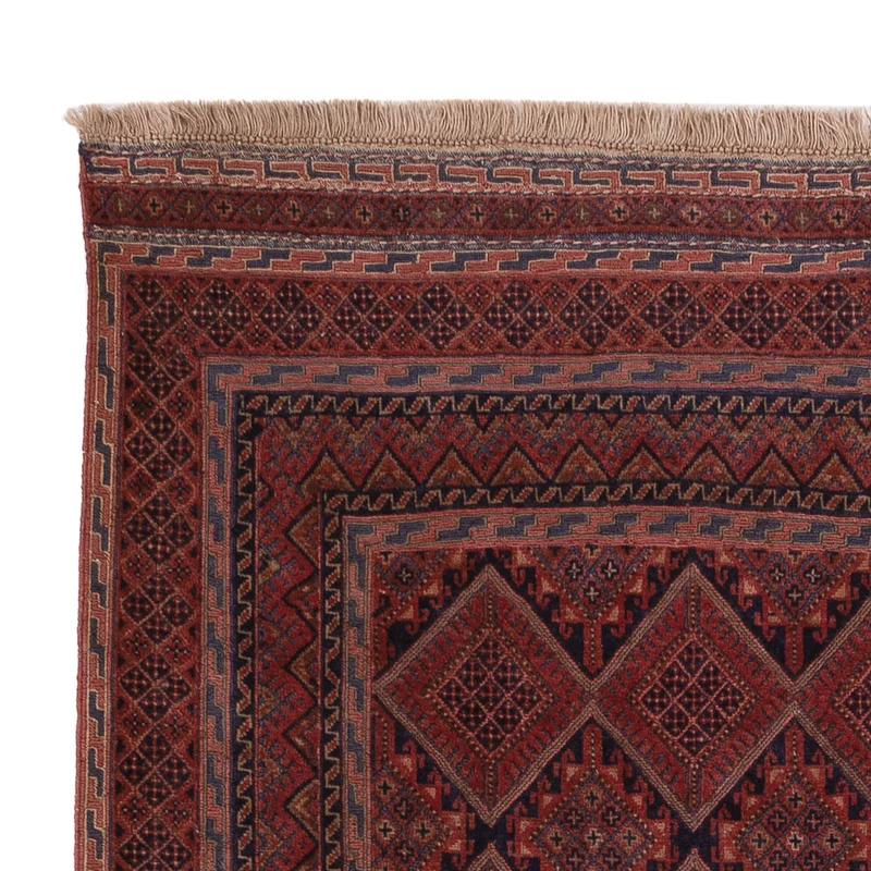 Kelim Afghan Teppich 142x184cm - dunkelrot