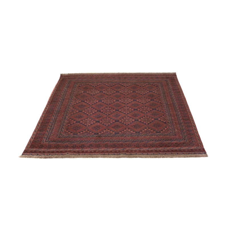 Kelim Afghan Teppich 142x184cm - dunkelrot