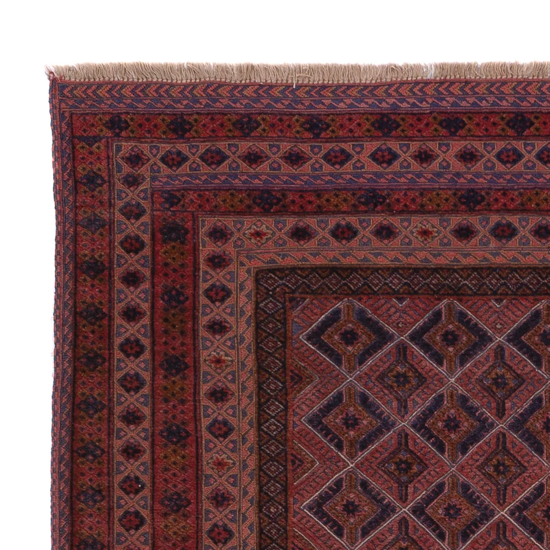 Kelim Afghan Teppich 141x186cm - dunkelrot
