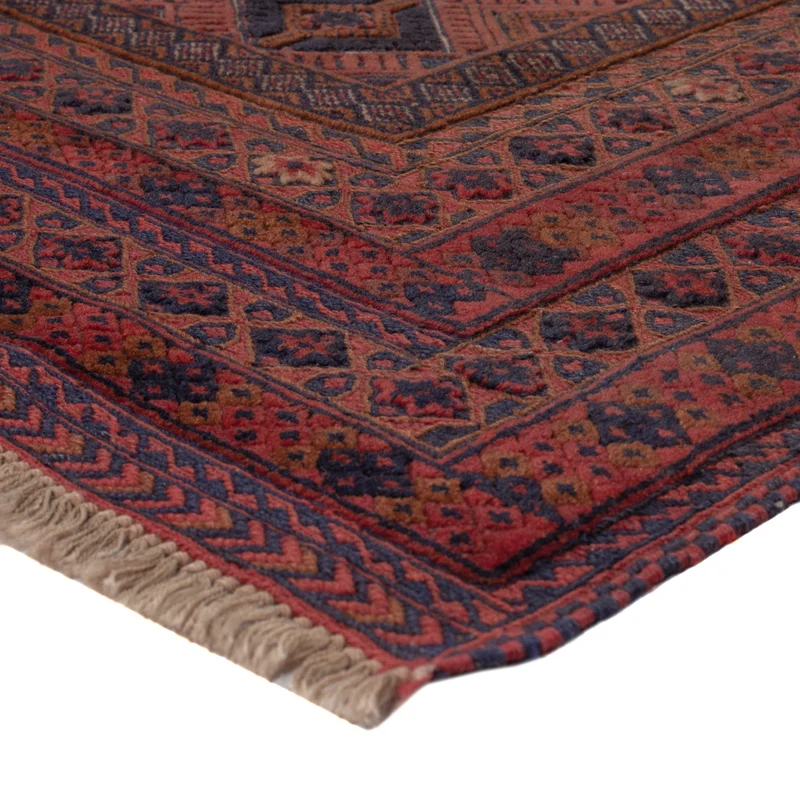 Kelim Afghan Teppich 141x186cm - dunkelrot