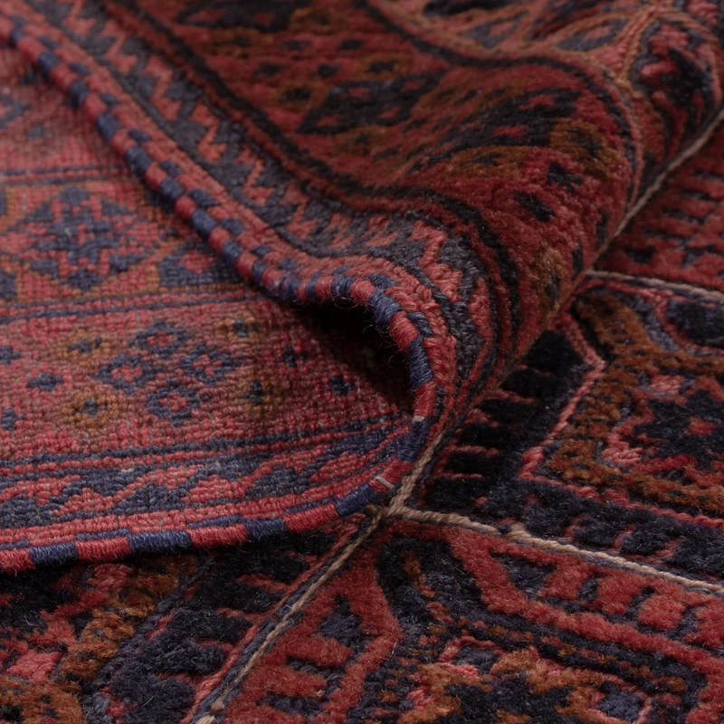 Kelim Afghan Teppich 141x186cm - dunkelrot