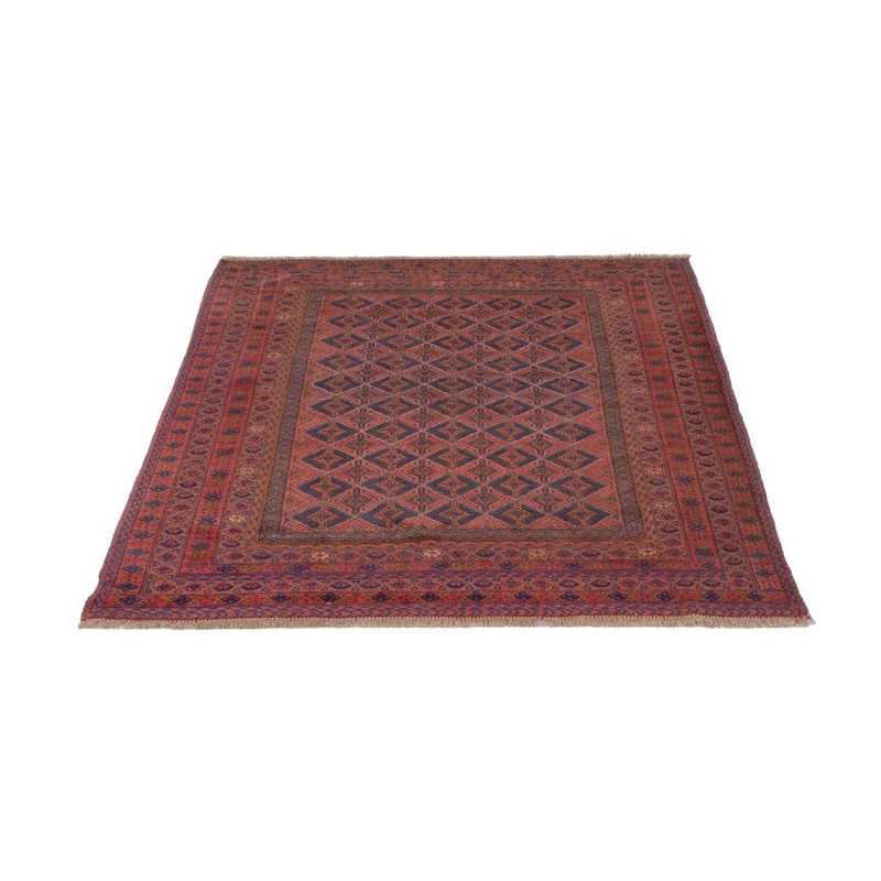 Kelim Afghan Teppich 141x186cm - dunkelrot