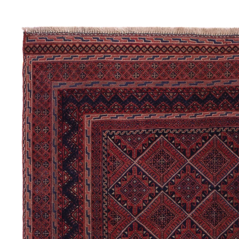 Kelim Afghan Teppich 143x186cm - dunkelrot