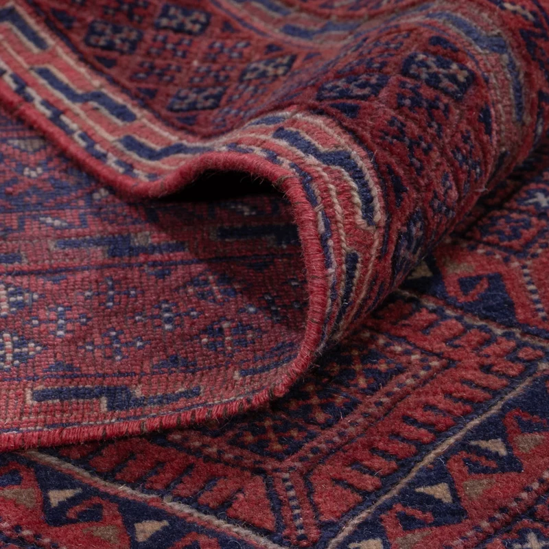 Kelim Afghan Teppich 143x186cm - dunkelrot