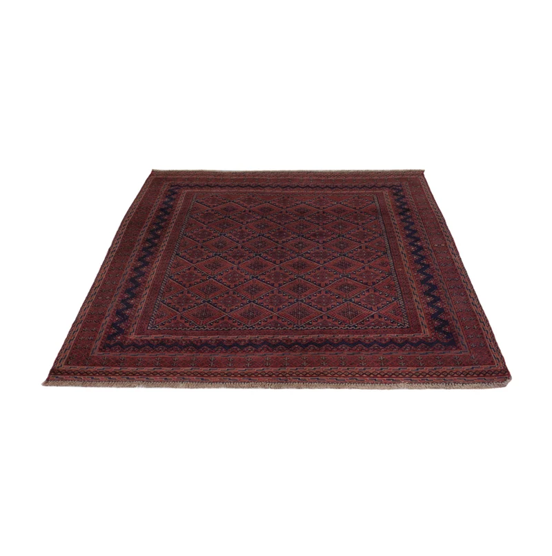 Kelim Afghan Teppich 143x186cm - dunkelrot