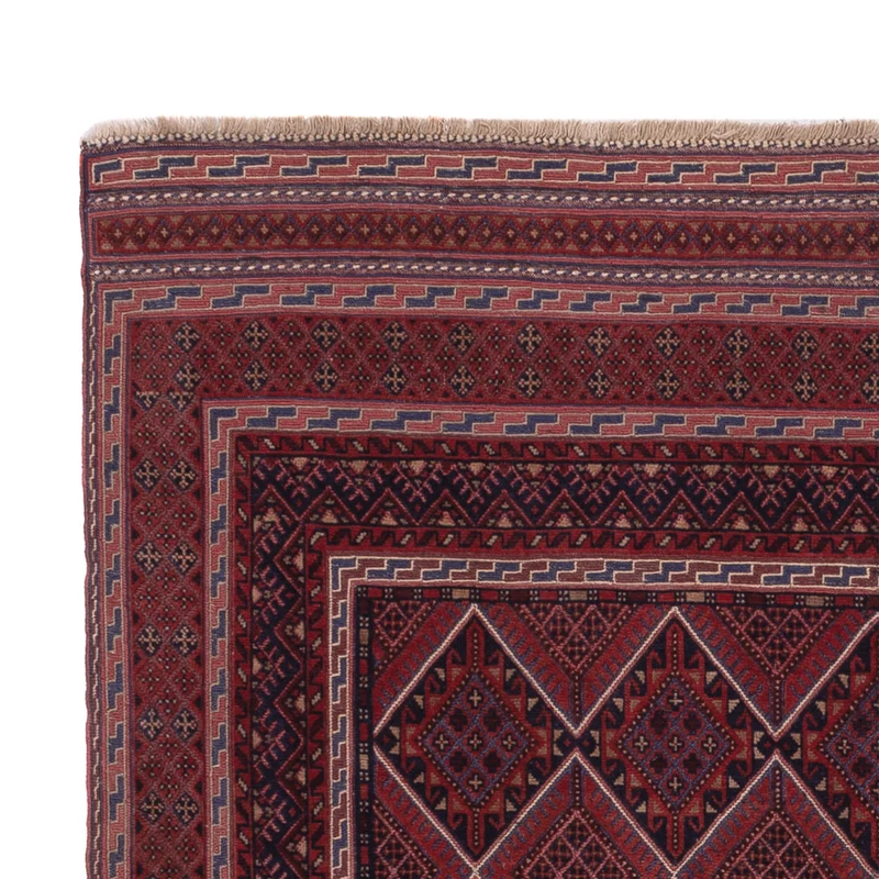 Kelim Afghan Teppich 143x188cm - dunkelrot