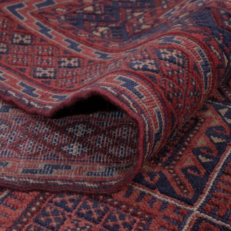 Kelim Afghan Teppich 143x188cm - dunkelrot