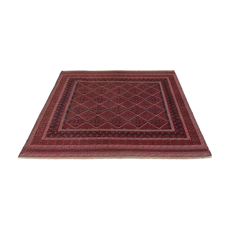 Kelim Afghan Teppich 143x188cm - dunkelrot