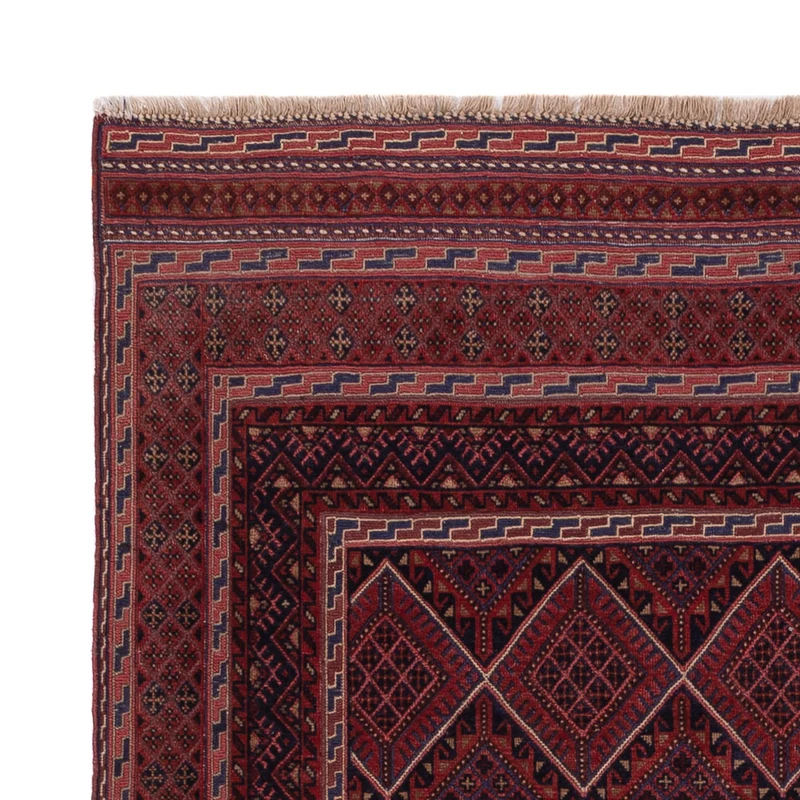 Kelim Afghan Teppich 143x186cm - dunkelrot