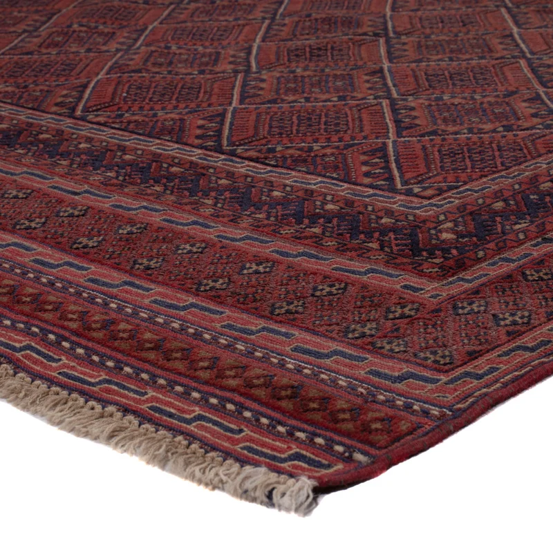 Kelim Afghan Teppich 143x186cm - dunkelrot