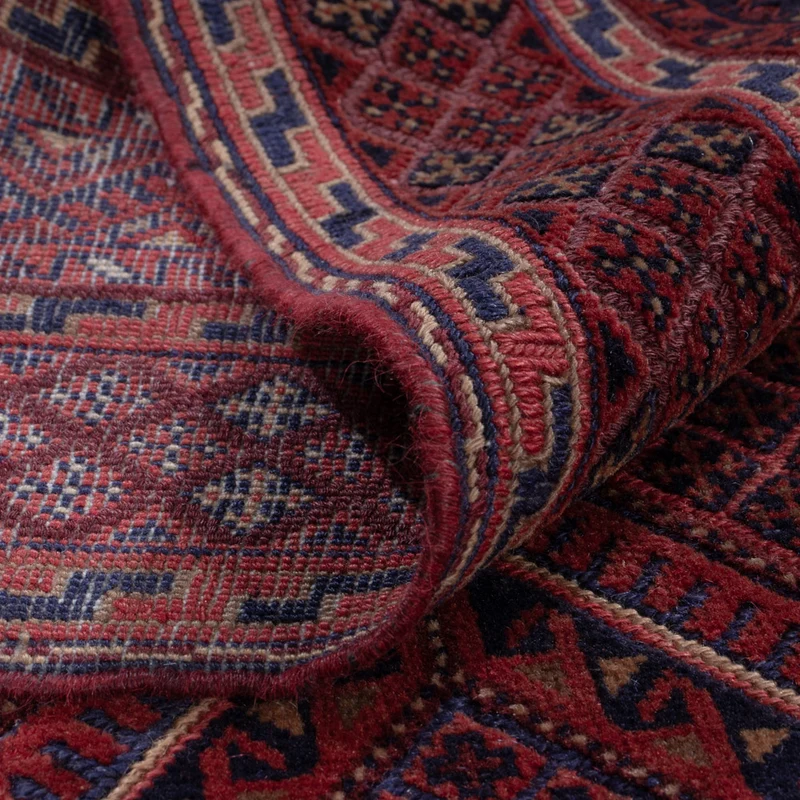 Kelim Afghan Teppich 143x186cm - dunkelrot