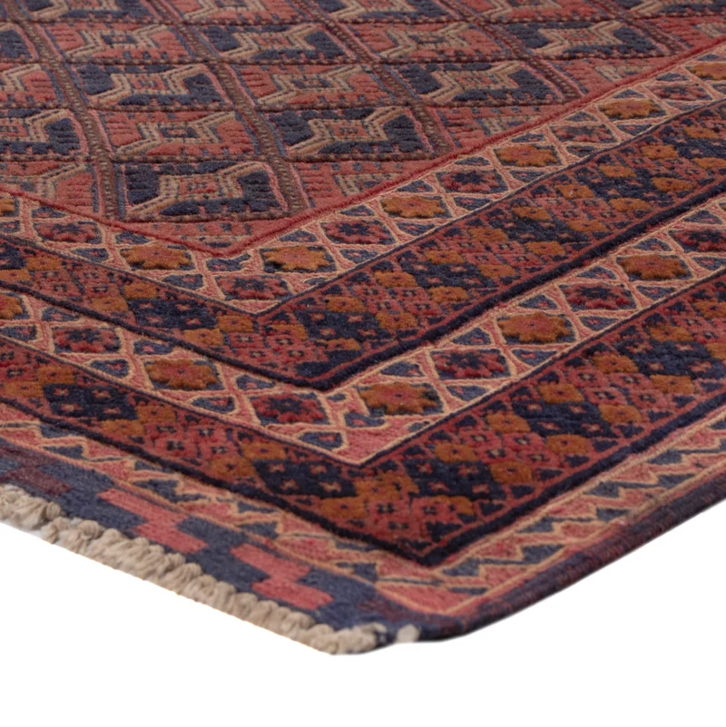 Kelim Afghan Teppich 140x190cm - dunkelrot