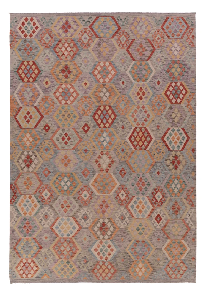 Kelim Maimene Teppich 256x367cm - mehrfarbig