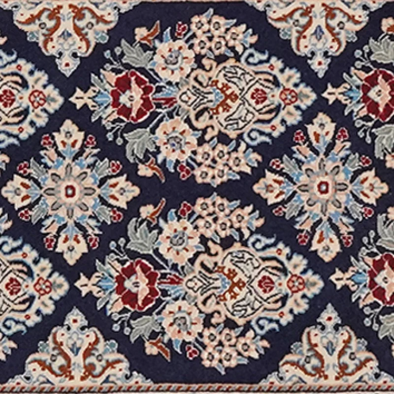 Nain 6La · Handgeknüpft – Blau, 207x49 cm