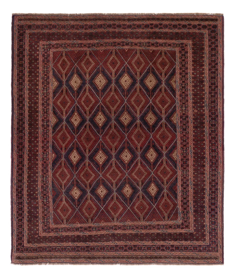 Kelim Afghan Teppich 164x190cm - dunkelbeige