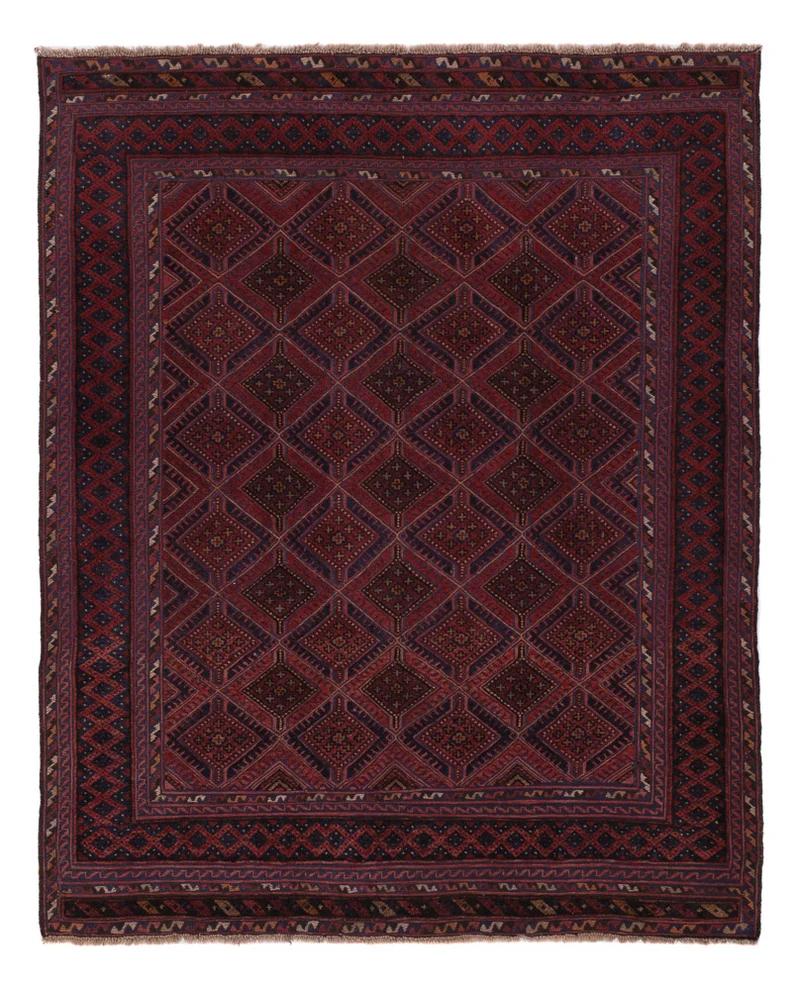 Kelim Afghan Teppich 159x190cm - dunkelbeige