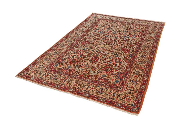 Kashan · Handgeknüpft – Beige, 204x135 cm