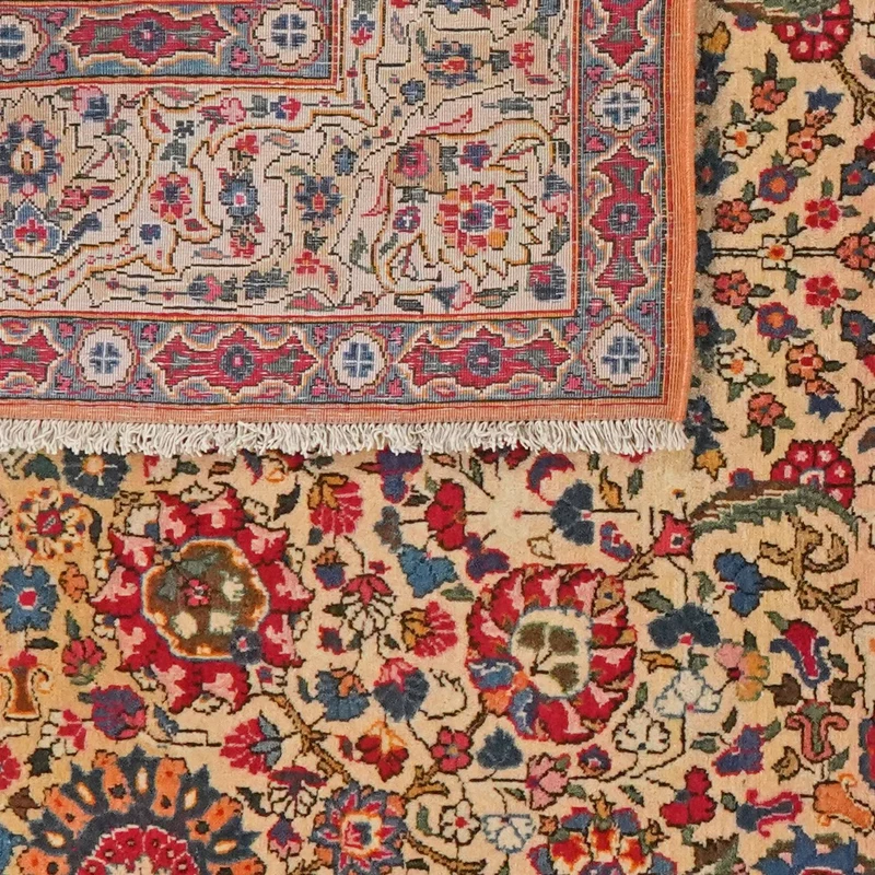 Kashan · Handgeknüpft – Beige, 204x135 cm