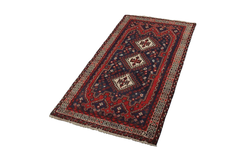 Afshar · Handgeknüpft – Blau, 146x78 cm