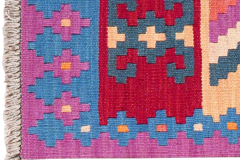 Kelim Gashgai · Handgewebt – Violett, 88x63 cm