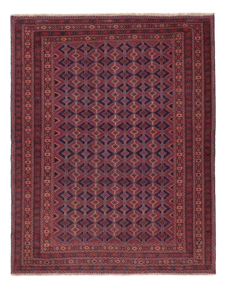 Kelim Afghan Teppich 149x193cm - dunkelrot