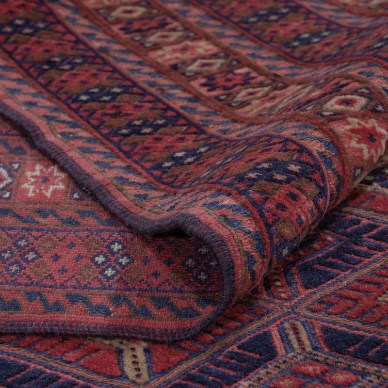 Kelim Afghan Teppich 149x193cm - dunkelrot
