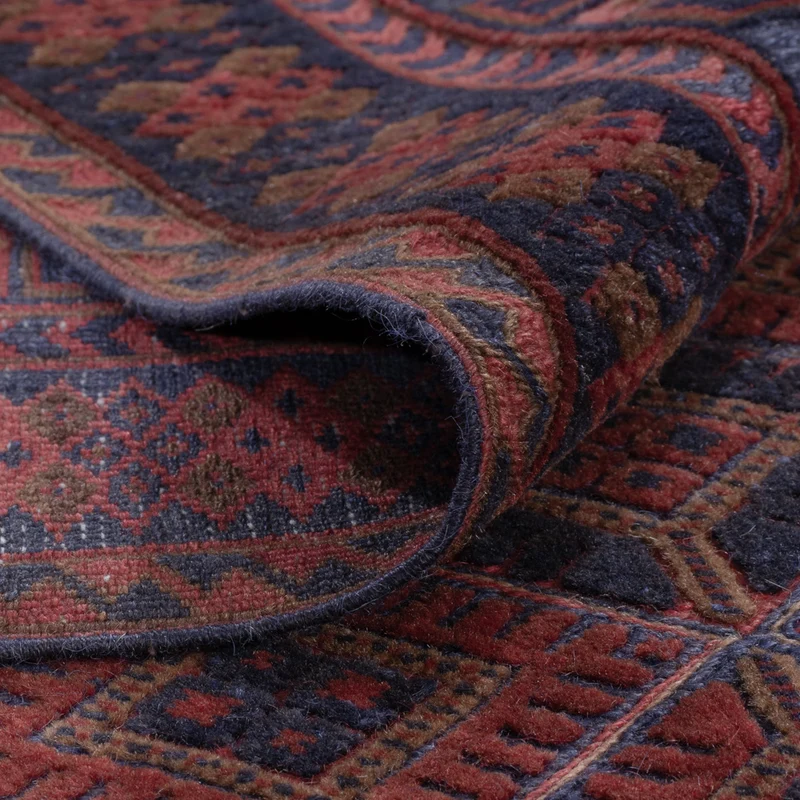 Kelim Afghan Teppich 155x182cm - dunkelrot