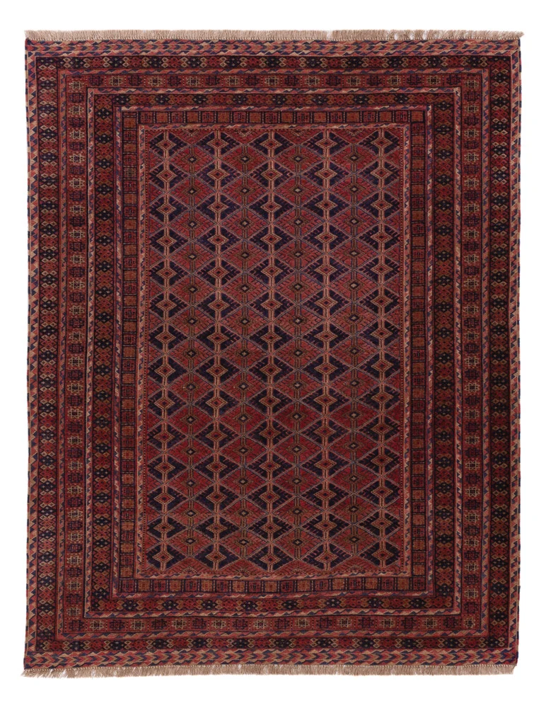 Kelim Afghan Teppich 152x190cm - dunkelrot
