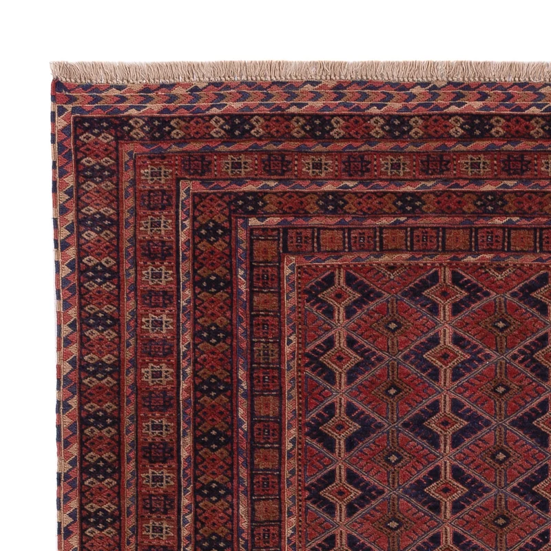 Kelim Afghan Teppich 152x190cm - dunkelrot