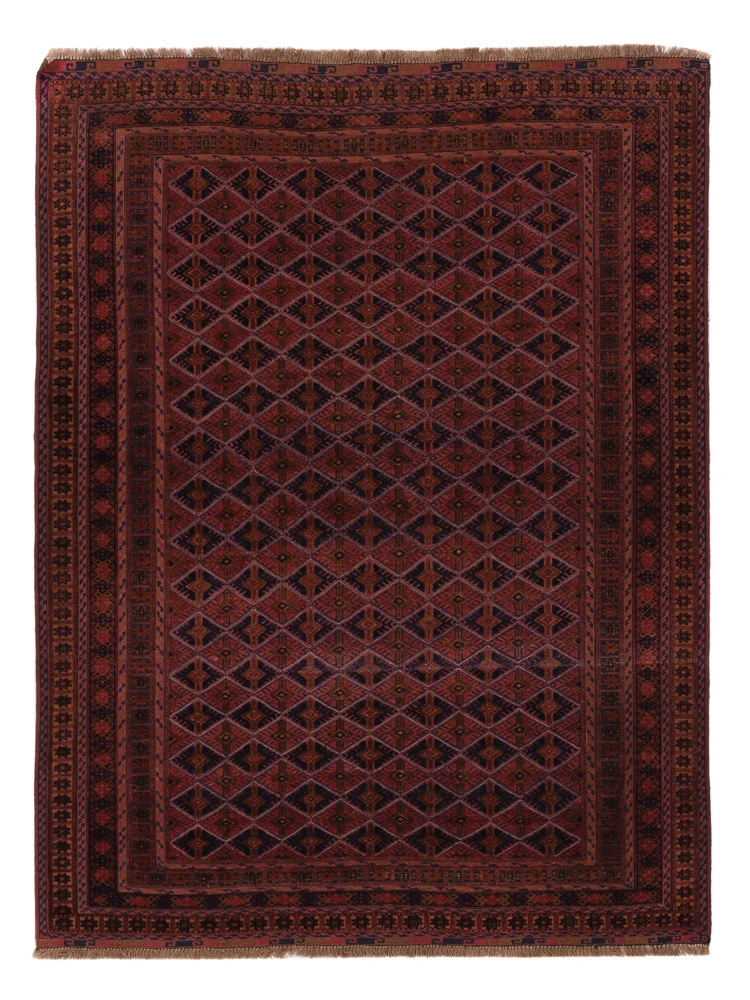Kelim Afghan Teppich 145x195cm - dunkelrot