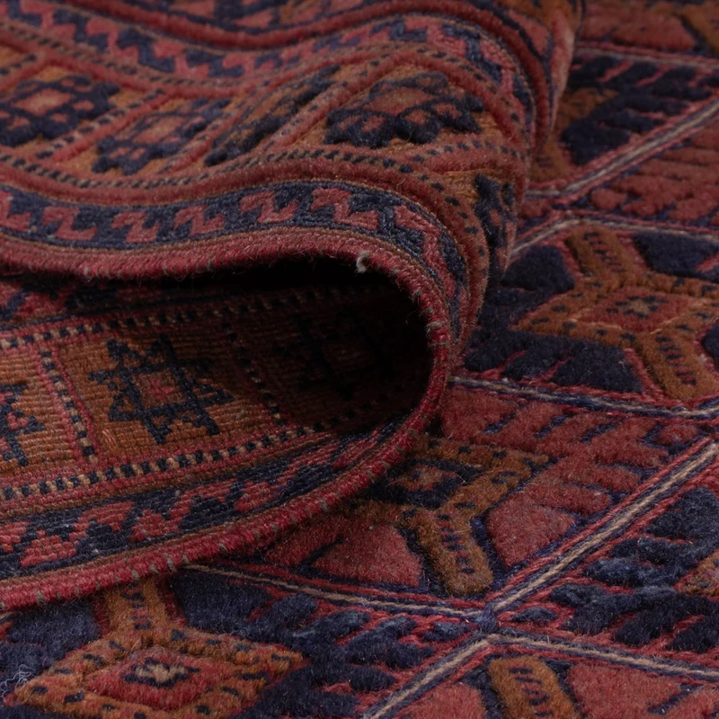 Kelim Afghan Teppich 145x195cm - dunkelrot