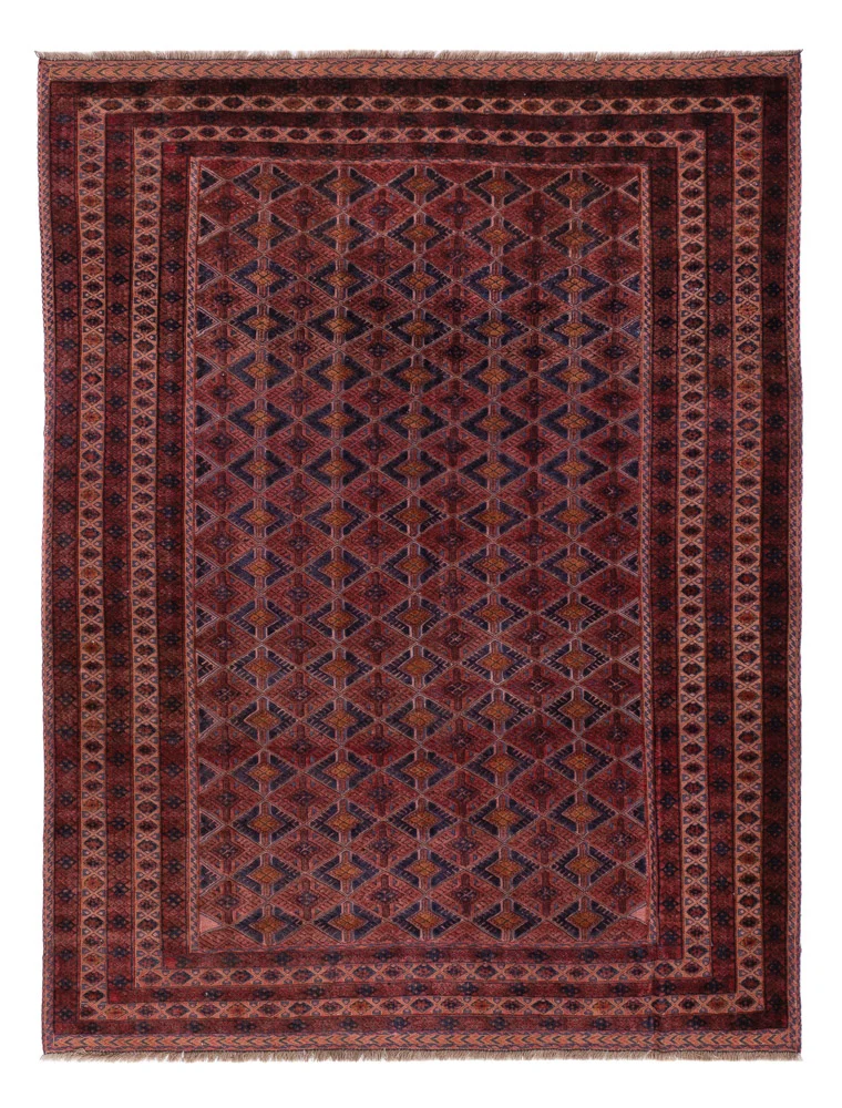Kelim Afghan Teppich 148x194cm - dunkelrot