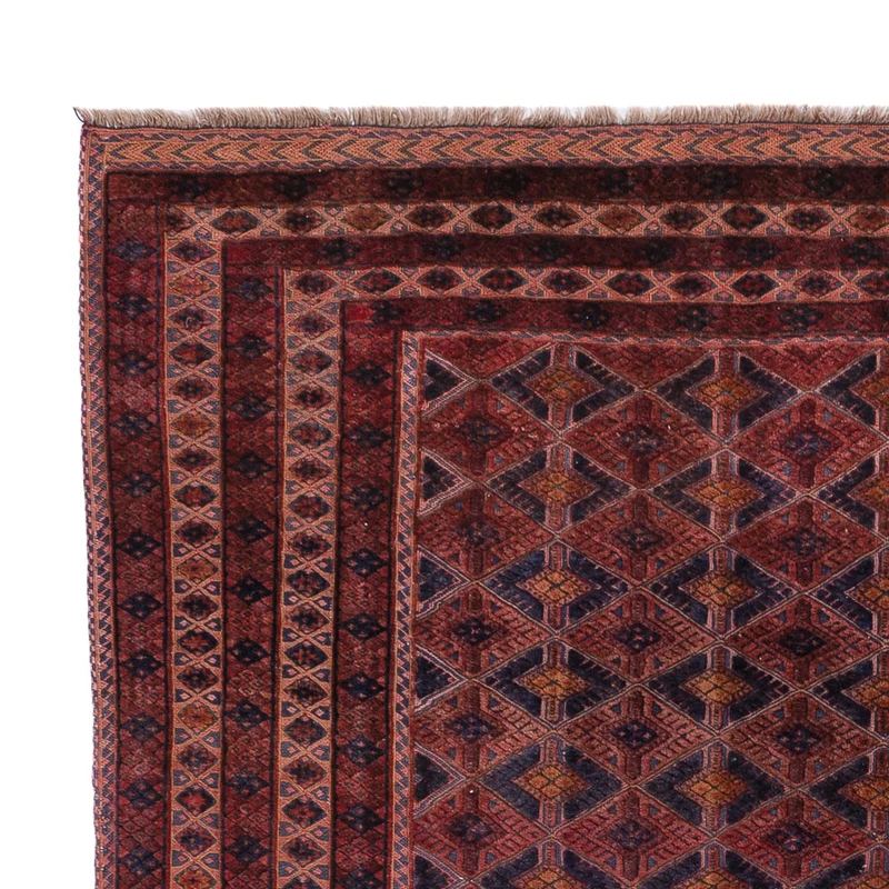 Kelim Afghan Teppich 148x194cm - dunkelrot