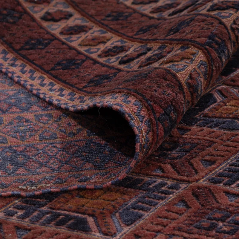 Kelim Afghan Teppich 148x194cm - dunkelrot