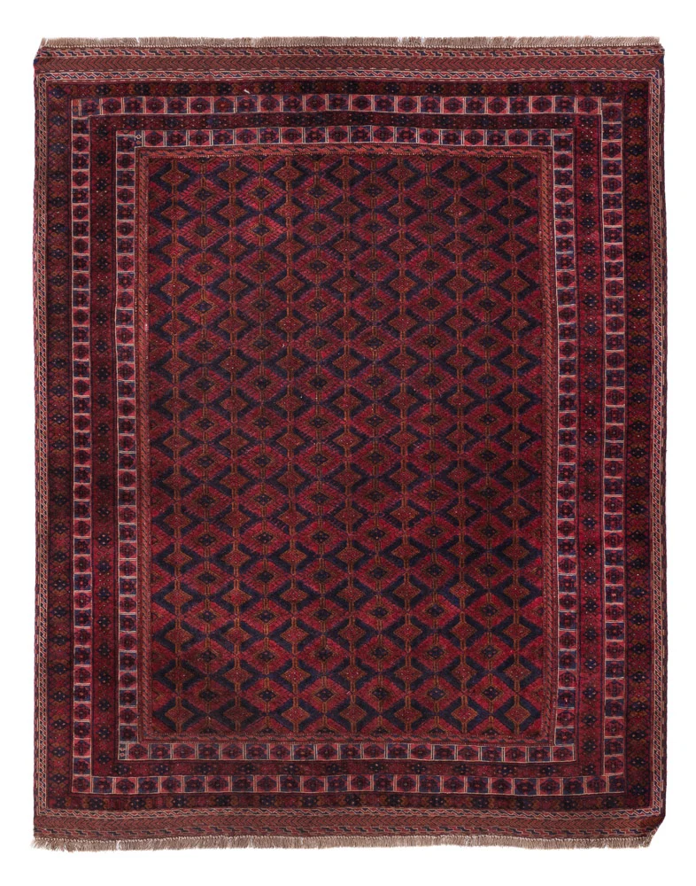 Kelim Afghan Teppich 152x190cm - dunkelrot