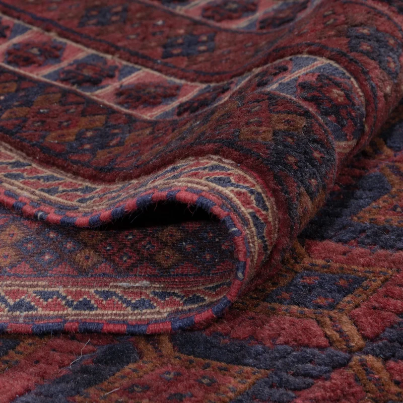 Kelim Afghan Teppich 152x190cm - dunkelrot