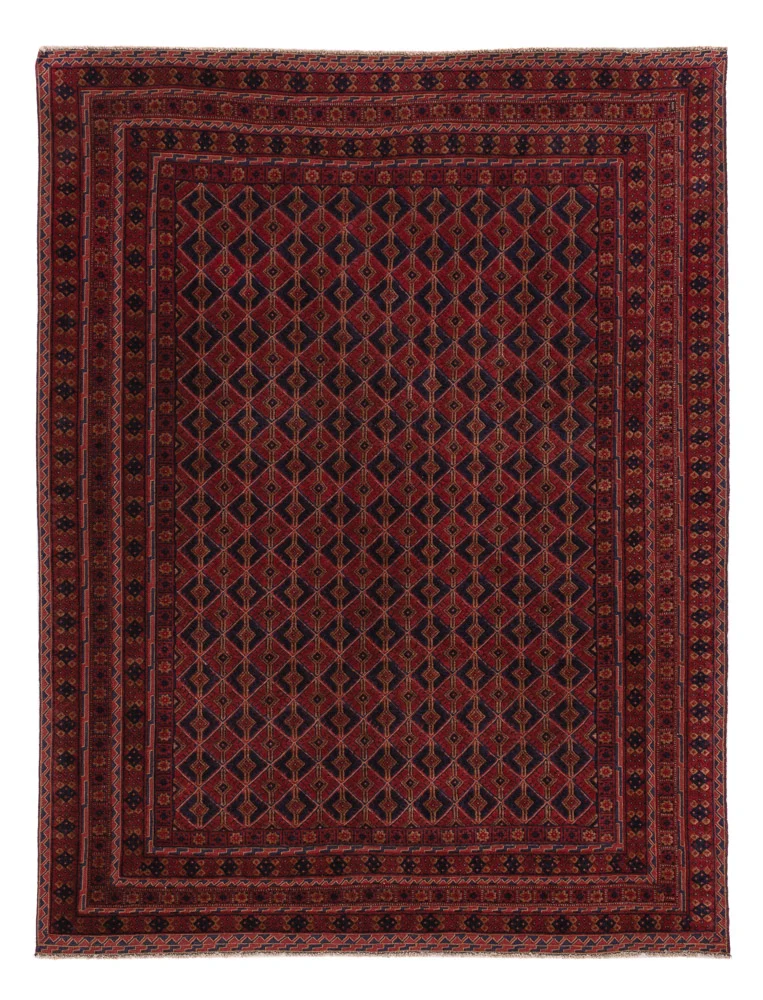 Kelim Afghan Teppich 148x190cm - dunkelrot