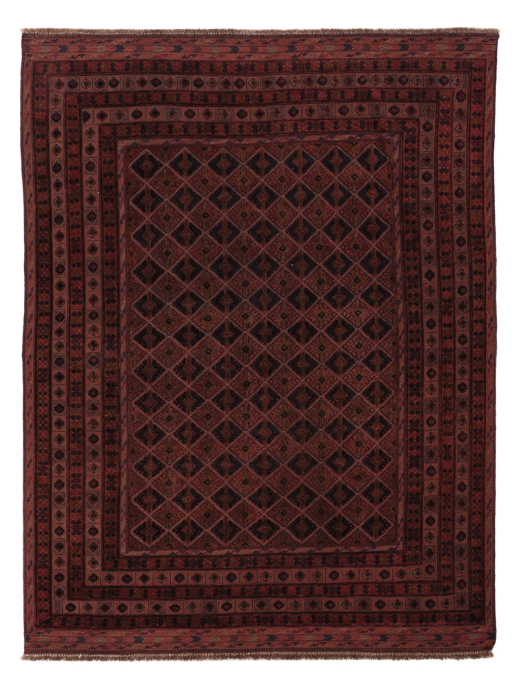 Kelim Afghan Teppich 148x195cm - dunkelrot