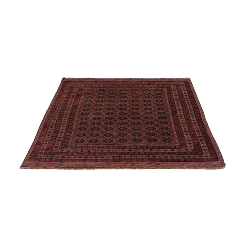 Kelim Afghan Teppich 148x195cm - dunkelrot