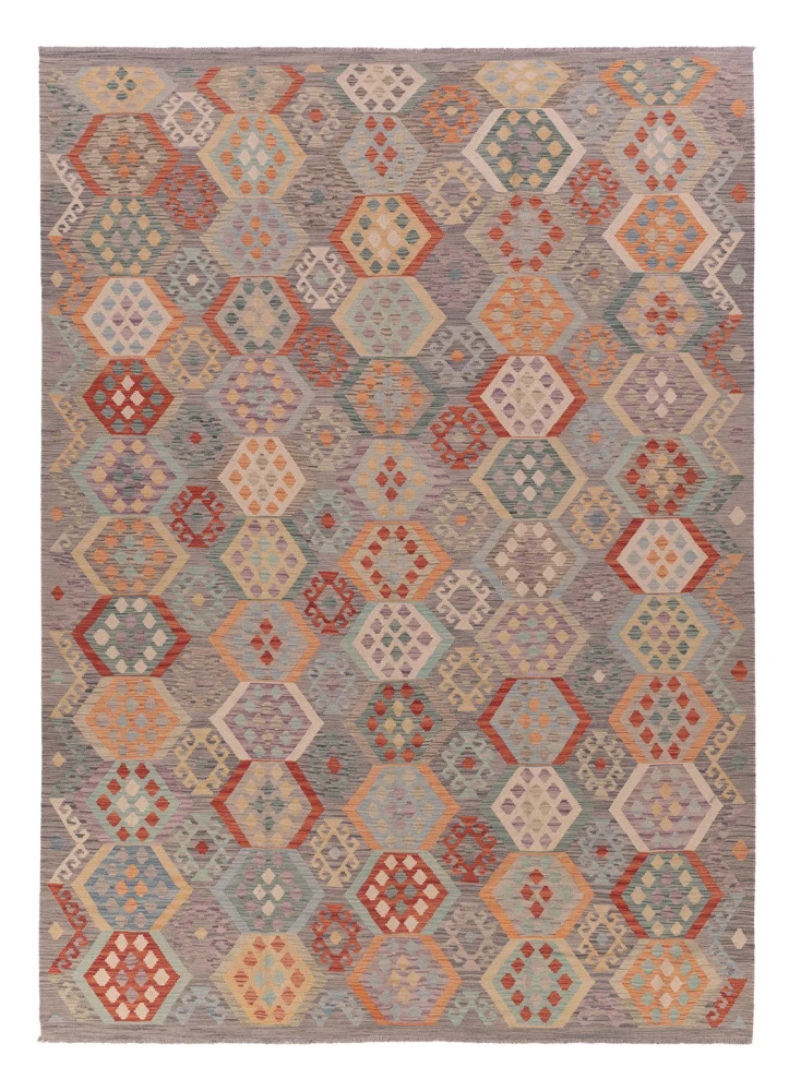 Kelim Maimene Teppich 258x353cm - mehrfarbig