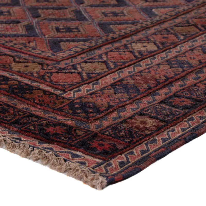 Kelim Afghan Teppich 146x178cm - dunkelrot